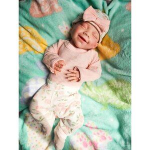 🆕 Full Body Platinum Silicone Baby Dolls Newborn Bella-wheaten Reborn Baby Girl